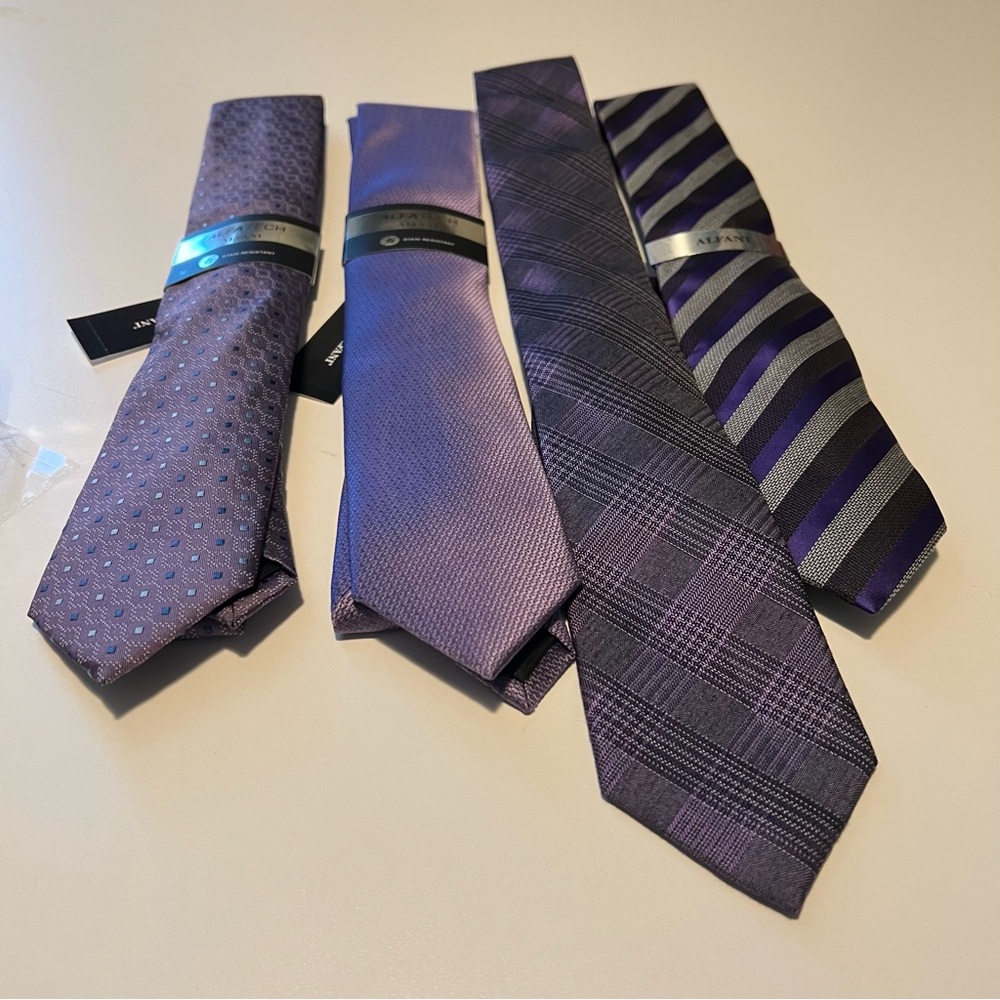 Calvin Klein and Alfani Elegant Purple Ties Set